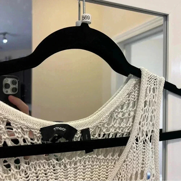 569 Theory Sleeveless Midi Dress in Cotton Crochet - Picture 6 of 8